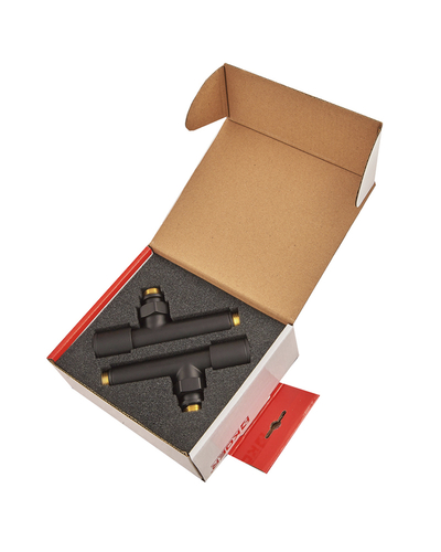 Комплект кранов для полотенцесушителя угловой Koer KR.SET.535 Black - M1/2xM1/2 удлиненный чёрный (KR5844)