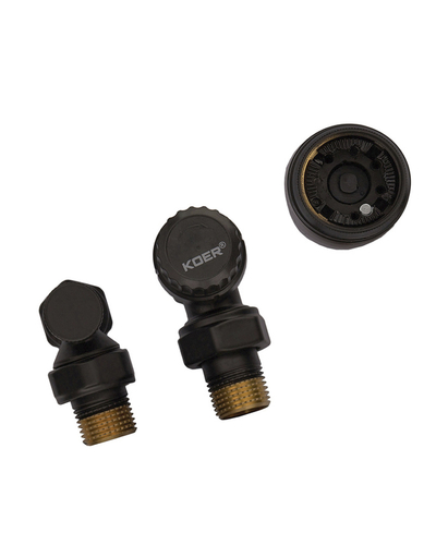 Комплект для підключення радіатора Koer SET-24.Black - 1/2 кутовий з термоголовкою чорний (KR5283)