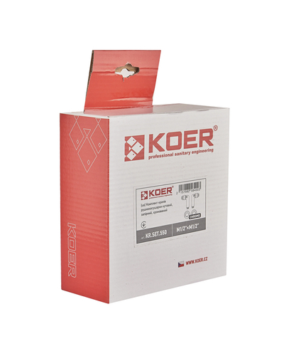 Комплект кранов для полотенцесушителя угловой Koer KR.SET.550 - M1/2xM1/2 запорный хром (KR5840)