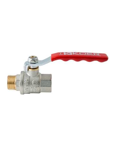 Кран шаровой ГШВ Koer Extreme KE.215-15 - 1/2" FM ручка "рычаг" красная (KR5750)