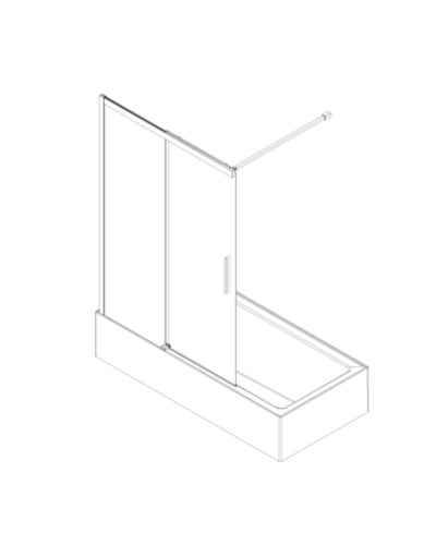 Шторки стеклянные на ванну раздвижные Koer SR BS06-120x150-TR-12 прозрачное стекло Easy Clean 6мм, матовое золото (KR5946)