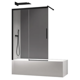 Шторки скляні на ванну розсувні Koer SR BS06-120x150-TR-07 прозоре скло Easy Clean 6мм, графіт (KR5947)