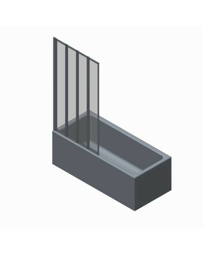 Шторки стеклянные на ванную складные Koer SR BS07-80x140-TR-01 прозрачное стекло Easy Clean 4мм, хром (KR5948)