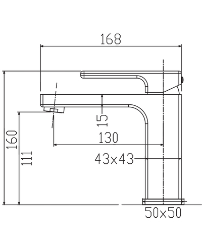 Смеситель для умывальника Koer KB-10039-01 (хром) (KR5994)