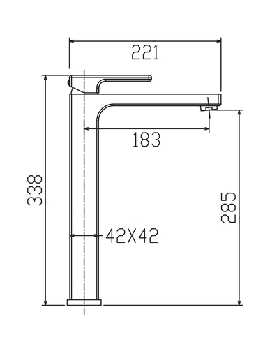Змішувач для умивальника високий Koer KB-11009-07 (графіт) (KR5978)