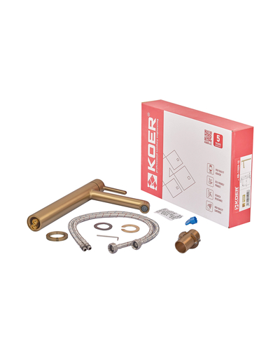 Змішувач для умивальника високий Koer KB-11029-12 матове золото (KR5502)