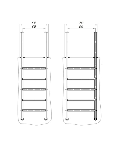 Сходи в басейн Laris Chamboard (AISI316) 6х500 71401026 Сходи в басейн Laris Chamboard (AISI316) 6х500 71401026