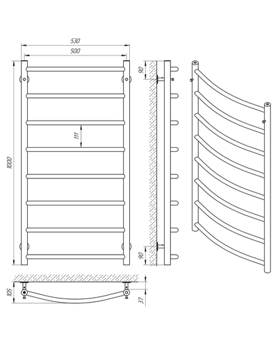 Рушникосушка Laris Флеш П8 500х1000 (74100004)