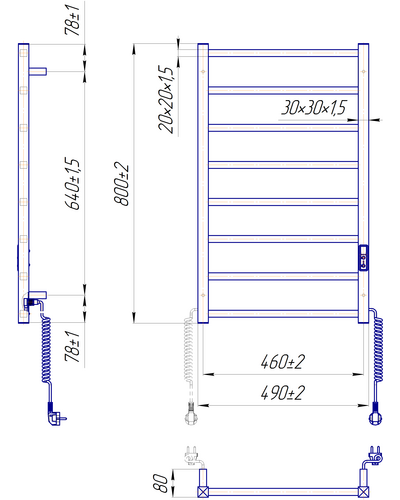 Полотенцесушитель Mario Токио-I 800х500/80 TR К 2.2.1702.03.P с таймером-регулятором Полотенцесушитель Mario Токио-I 800х500/80 TR К 2.2.1702.03.P с таймером-регулятором
