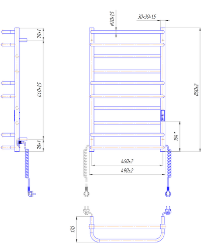 Полотенцесушитель Mario Премиум Люкс-I 800х500/170 TR К 2.2.1408.03.P с таймером-регулятором Полотенцесушитель Mario Премиум Люкс-I 800х500/170 TR К 2.2.1408.03.P с таймером-регулятором