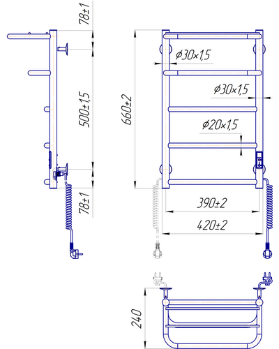 Полотенцесушитель Mario Hotel-ITR 650x430 с таймером-регулятором 2.3.6200.11.P