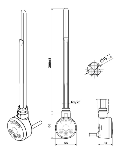 Тэн Mario MEG 300W для полотенцесушителя 5.0.1003.0.P