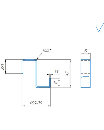 Крючок Mario навесной профильный 20х45 3.0.0101.0.P