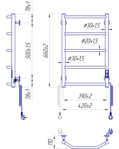 Рушникосушка Mario Трапеція HP-ITR 650x430 з таймером-регулятором 2.3.2813.10.P Рушникосушка Mario Трапеція HP-ITR 650x430 з таймером-регулятором 2.3.2813.10.P