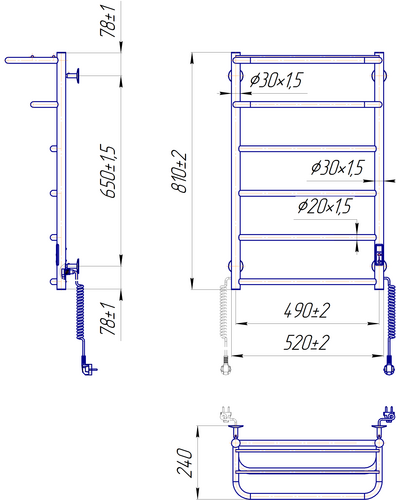 Полотенцесушитель Mario Hotel-ITR 800x530 с таймером-регулятором 2.3.6203.11.P