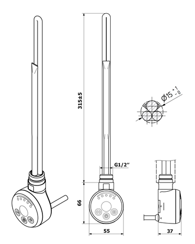 Тэн Mario MEG 120W для полотенцесушителя 5.0.1001.0.P