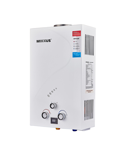 Димохідна газова колонка Mixxus GWH-0110 Basic White 10 л/хв біла (WH0022)