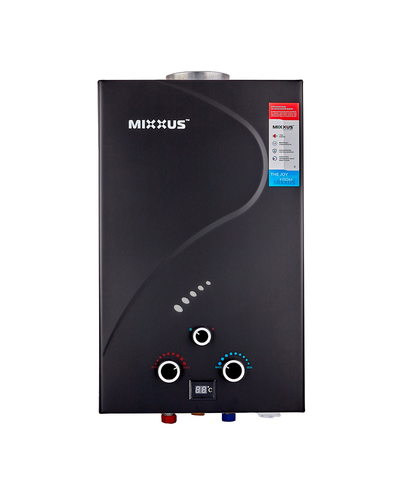 Димохідна газова колонка Mixxus GWH-0210 Basic Black 10 л/хв чорна (WH0023)