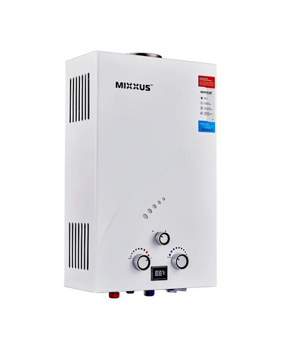 Димохідна газова колонка Mixxus GWH-0110 Basic White 10 л/хв біла (WH0022)
