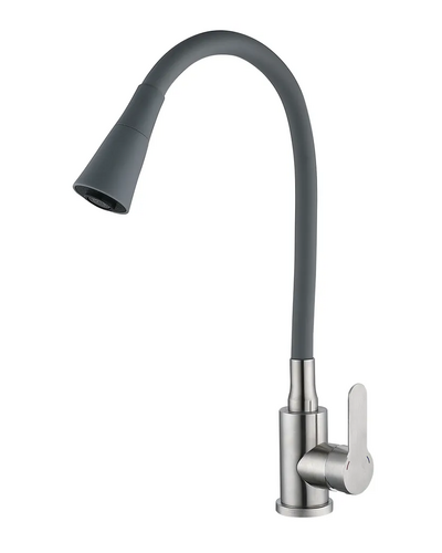 Змішувач для кухні Mixxus Dax-011 REFL.Gray з силіконовим виливом (MI6560)