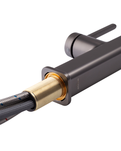 Змішувач для кухні з висувним виливом Mixxus Premium Hammer 014 Graphite (MI6955)