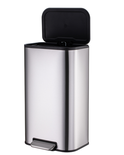 Відро для сміття з плавним закриттям прямокутне Mixxus Cubic-TC0112 SS Color 12л колір нержавійка (MI7089)