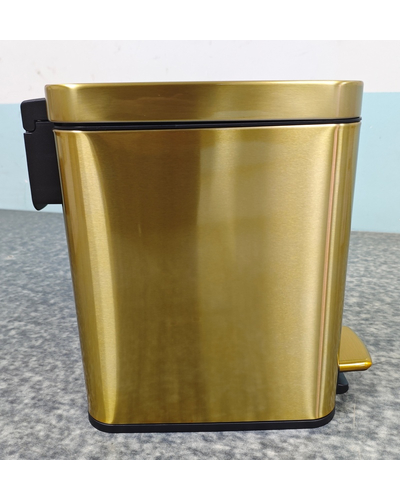 Мусорное ведро с плавным закрытием прямоугольное Mixxus Premium Quadro-TC0105 Brushed Gold 5 л (цвет матовое золото) (MI8394)