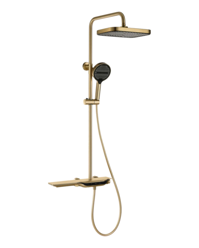 Душова система з термостатичним змішувачем Mixxus Premium Space-009-J Brushed gold, 3 режими (MI6541)