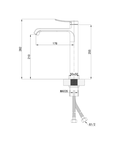Смеситель для умывальника Mixxus Premium Dali 001 NUT High Graphite (MI6757)