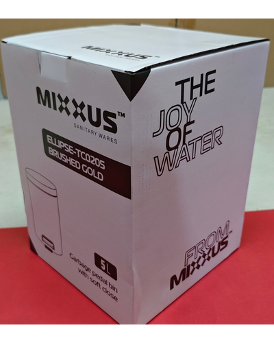 Мусорное ведро с плавным закрытием круглое Mixxus Ellipse-TC0205 Brushed Gold 5л (цвет матовое золото) (MI8400)