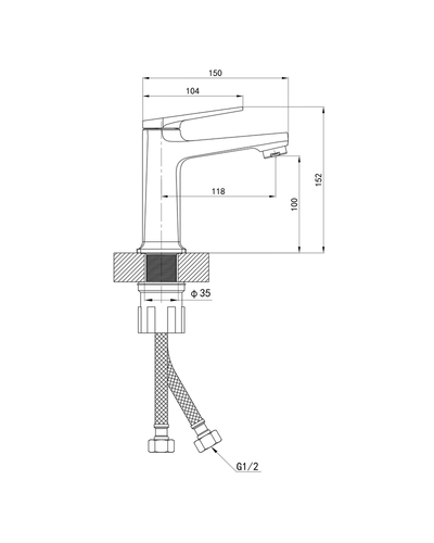 Смеситель для умывальника Mixxus Premium Rubens 001 (NUT) (MI8251)