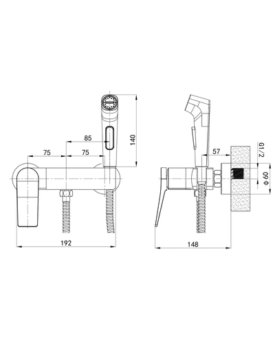 Змішувач для гігієнічного душу Mixxus Premium Degas 024 (з лійкою) (MI8249)