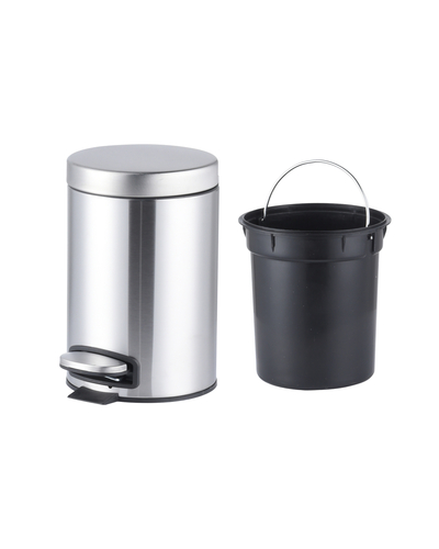 Мусорное ведро с плавным закрытием круглое Mixxus Ellipse-TC0205 SS Color 5л цвет нержавейка (MI7076)