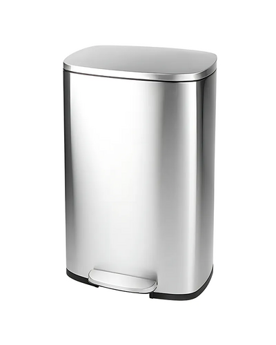 Мусорное ведро с плавным закрытием прямоугольное Mixxus Bevel-TC0112 SS Color 12л цвет нержавейка (MI7087)