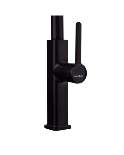 Змішувач для кухні з висувним виливом Mixxus Premium Hammer 014 Black (MI6954)