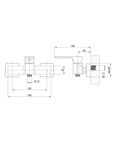 Смеситель для ванны Mixxus Premium Dante 009 EURO (MI6790)