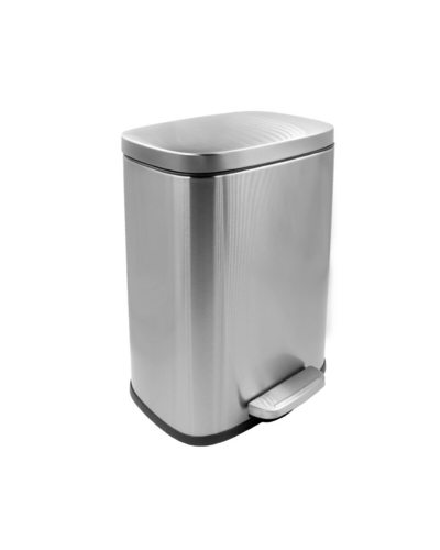 Мусорное ведро с плавным закрытием прямоугольное Mixxus Bevel-TC0112 SS Color 12л цвет нержавейка (MI7087)