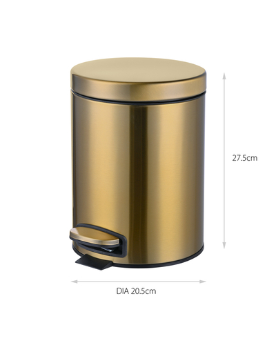 Мусорное ведро с плавным закрытием круглое Mixxus Ellipse-TC0205 Brushed Gold 5л (цвет матовое золото) (MI8400)