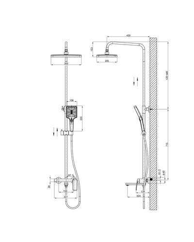 Душевая система со смесителем Mixxus Premium Lazar 009-J (MI8272)