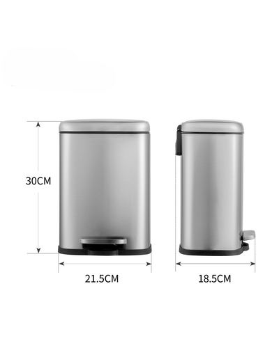 Мусорное ведро с плавным закрытием прямоугольное Mixxus Premium Style-TC0305 SS Color 5л цвет нержавейка (MI7060)