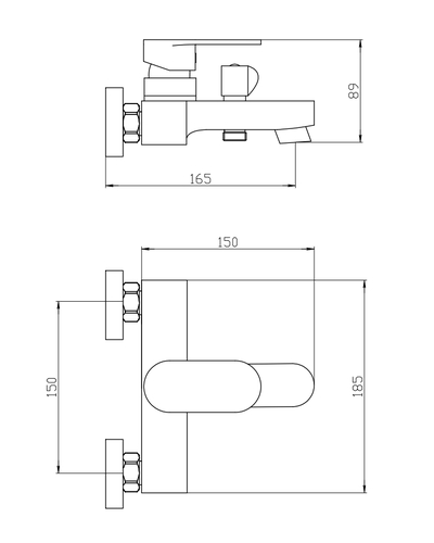 Змішувач для ванни Mixxus Bruno 009 (Euro) (MI6275)