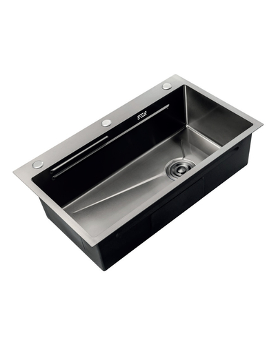 Мийка Zerix ZH7545-SET-05 NANO-BLACK (3.0/0.8) з нерж. сталі, комплект (графіт) (ZM5581) Мийка Zerix ZH7545-SET-05 NANO-BLACK (3.0/0.8) з нерж. сталі, комплект (графіт) (ZM5581)