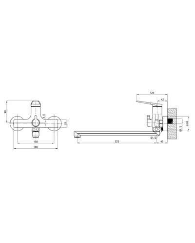 Смеситель для ванны Mixxus Premium Rubens 006 (EURO) (MI8252)