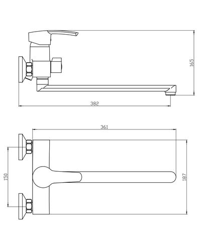 Змішувач для ванни Mixxus Pamela 006 (Euro) (MI6264)