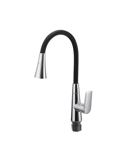 Змішувач для кухні Mixxus Premium Matis 011-T (NUT) Refl.Black (Колір хром+силік.вилив чорний) (MI8266)