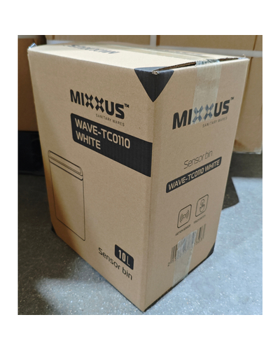 Мусорное ведро сенсорное прямоугольное Mixxus WAVE-TC0110 White 10 л цвет белый (MI7073)