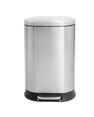 Мусорное ведро с плавным закрытием овальное Mixxus Premium Strong-TC0120 SS Color 20л цвет нержавейка (MI7081)