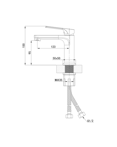 Смеситель для умывальника Mixxus Premium Mone 001 NUT Graphite (MI6780)