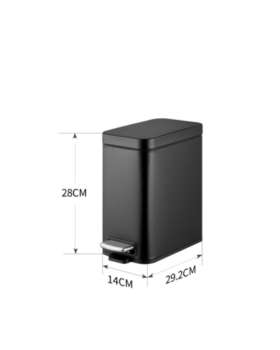Мусорное ведро с плавным закрытием прямоугольное Mixxus Premium Quadro-TC0105 Black 5 л цвет черный (MI7061)