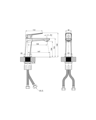 Смеситель для умывальника Mixxus Premium Ares 001 (NUT) (MI8256)